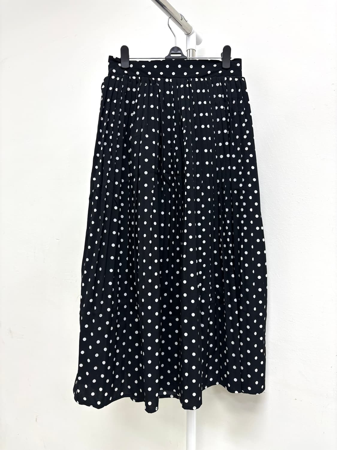 빈티지 도트 플리츠 블랙 스커트 상품이미지4