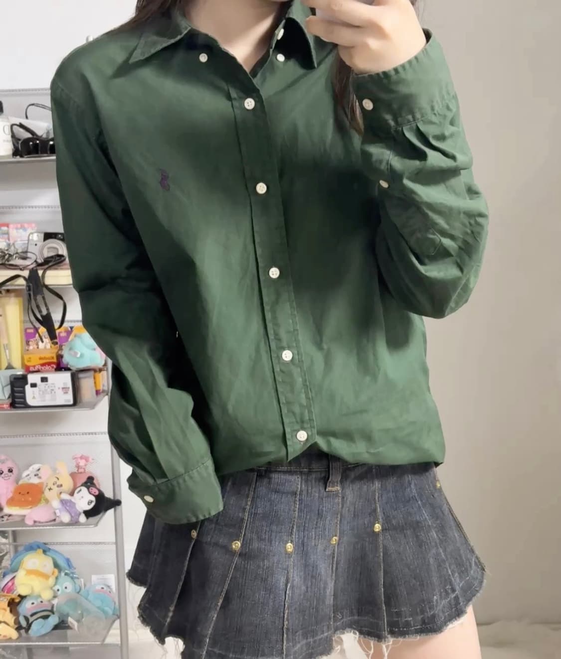 폴로 클래식핏 그린 셔츠 상품이미지3