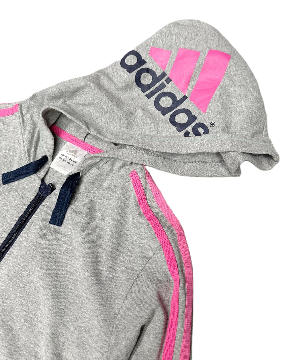 pink logo grey hood zip-up 상품이미지3