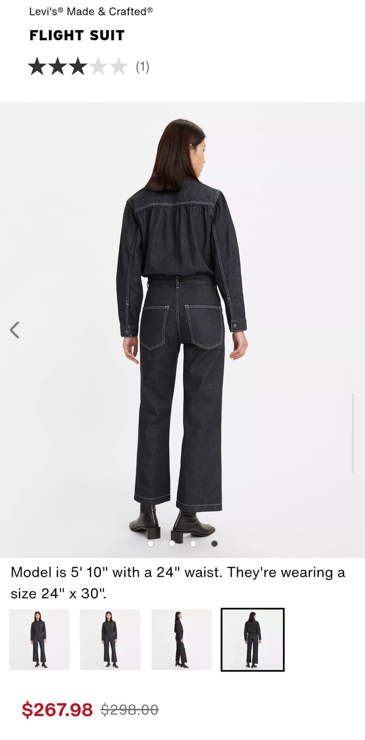 Levi's 리바이스 LMC 데님 플라이트 점프수트 M (미개봉 새제품) 상품이미지4