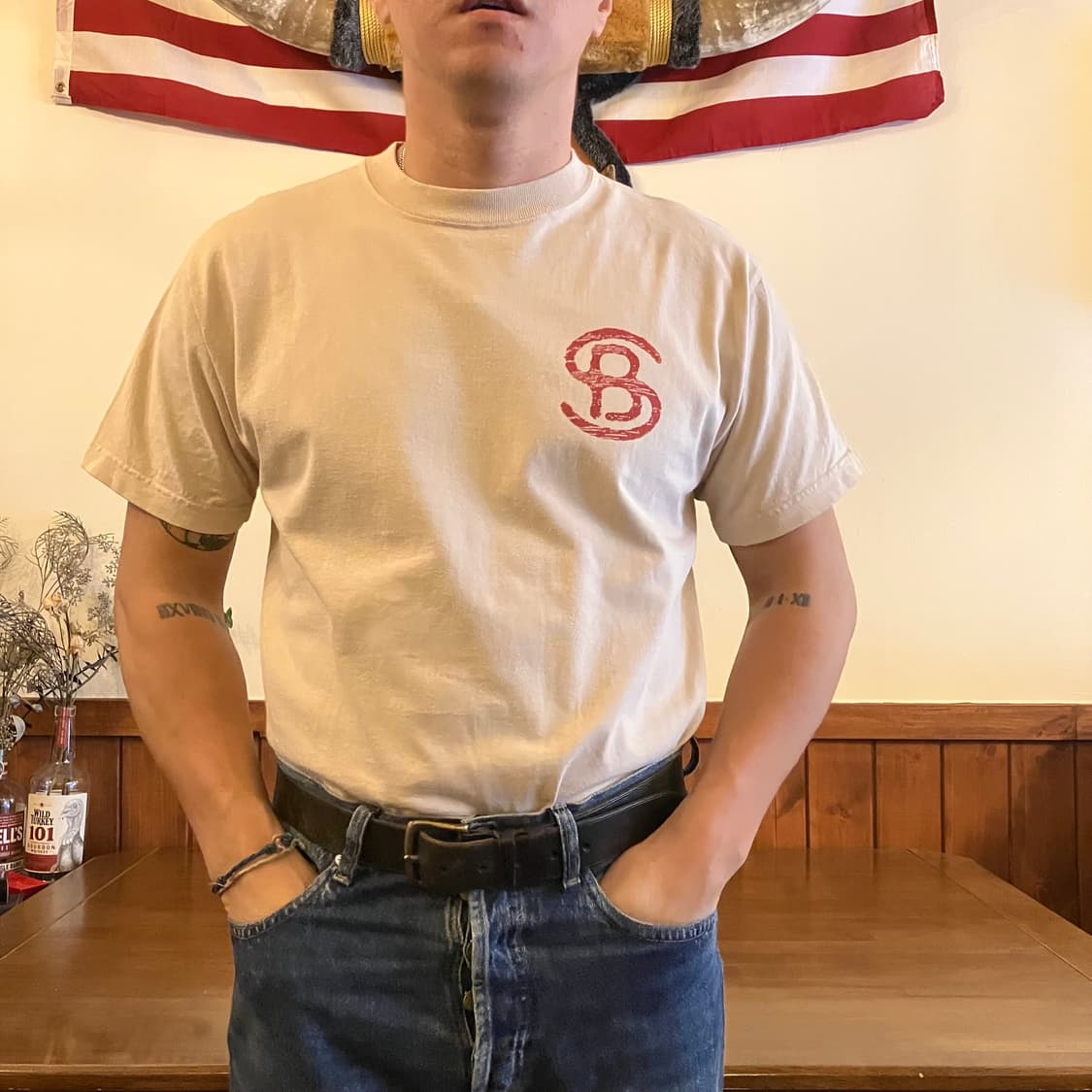 페로우즈 스토미블루 그래픽 하프셔츠 L 상품이미지7