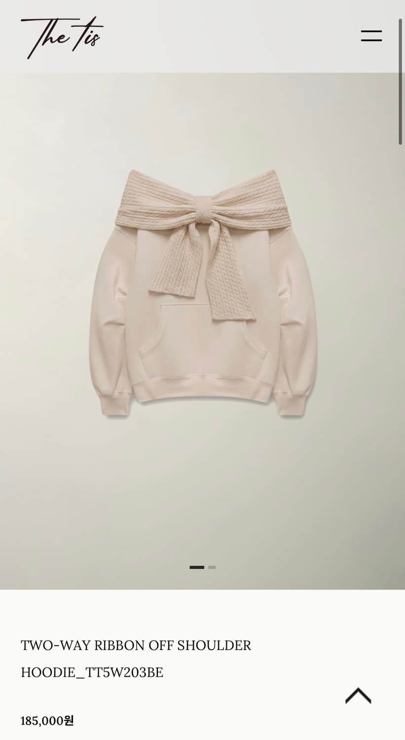 더티스 리본 오프숄더 후드 상품이미지1