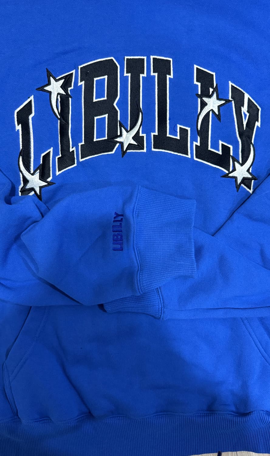 창모 LIBILLY 파란색 후드티 XXL 상품이미지3