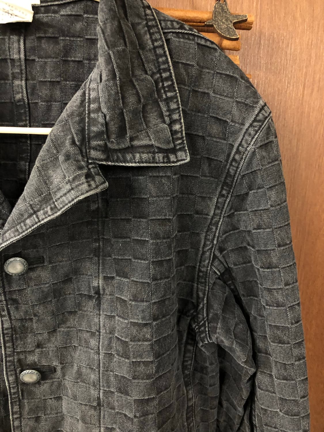 Issey miyake (plantation) 체크 데님 블레이저 상품이미지5