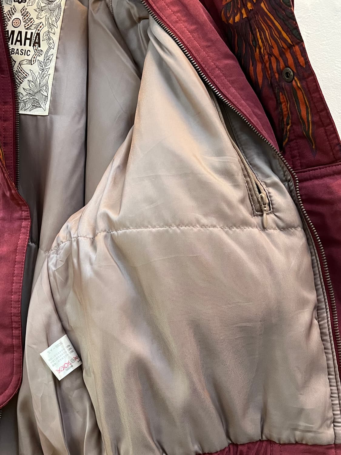 Yamaha 빈티지 플라이트 봄버자켓 버건디 LL 상품이미지5