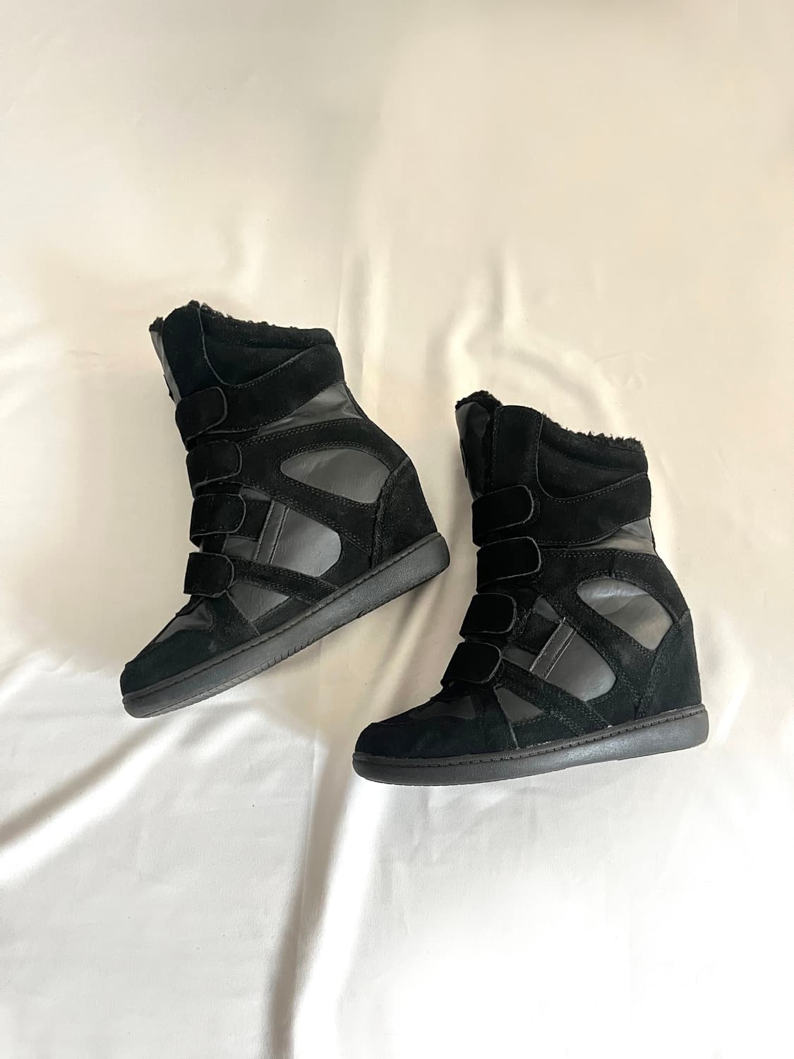 Skch 히든웨지힐 하이탑 미드 올블랙 상품이미지8