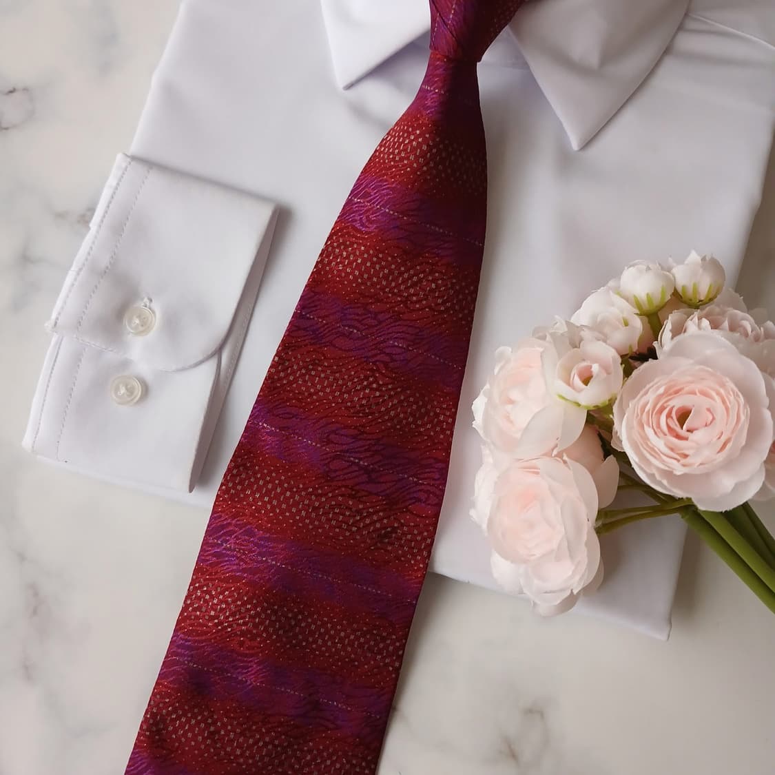 캘빈클라인 실크 레드&퍼플 패턴 넥타이 9.9cm A+등급 A19134
 상품이미지5