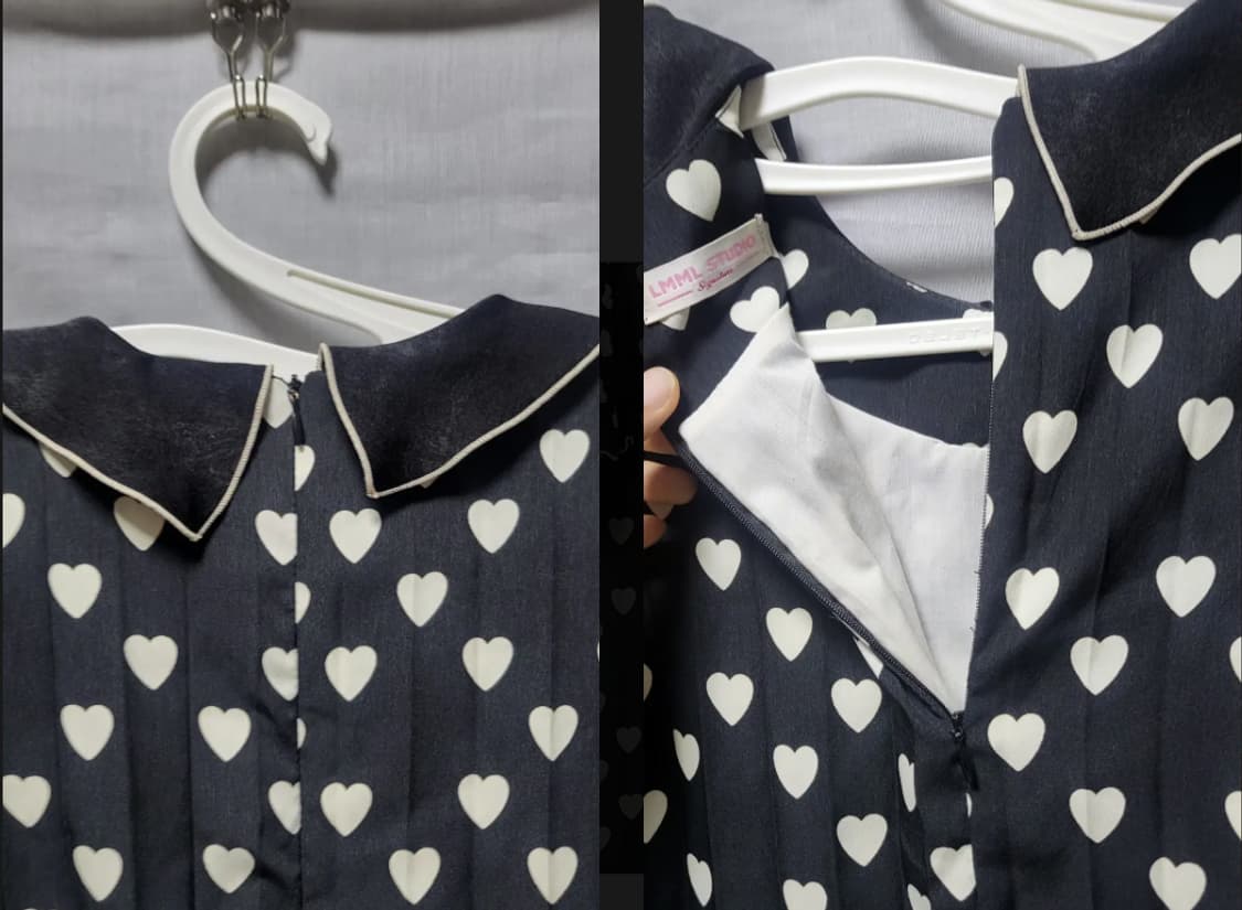 LMML 시그니처 블랙 하트 반팔 미니 원피스 상품이미지4