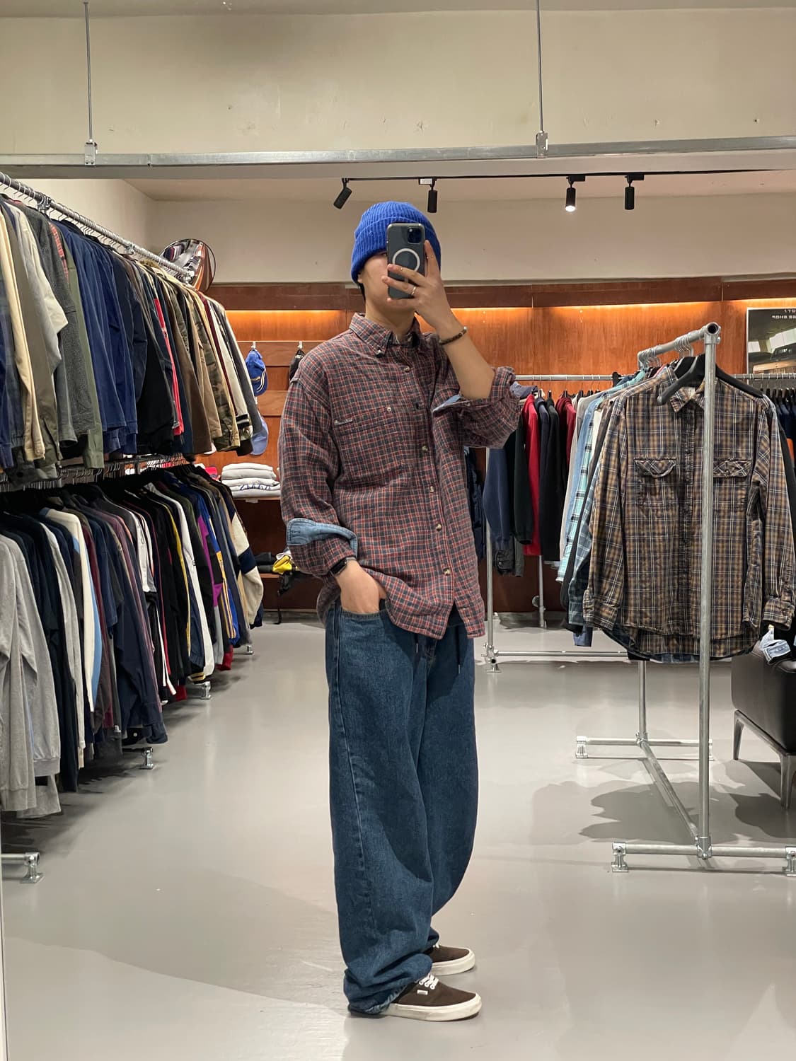 빈티지 체크 셔츠 상품이미지1