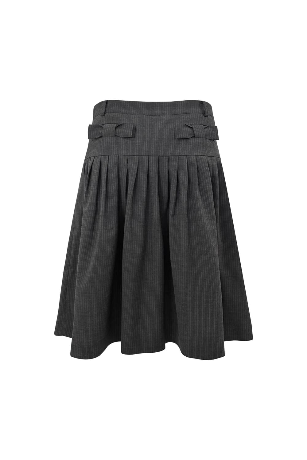 체메씨 보우 턱 미디 스커트 챠콜 BOW TUCK MIDI SKIRT 상품이미지1