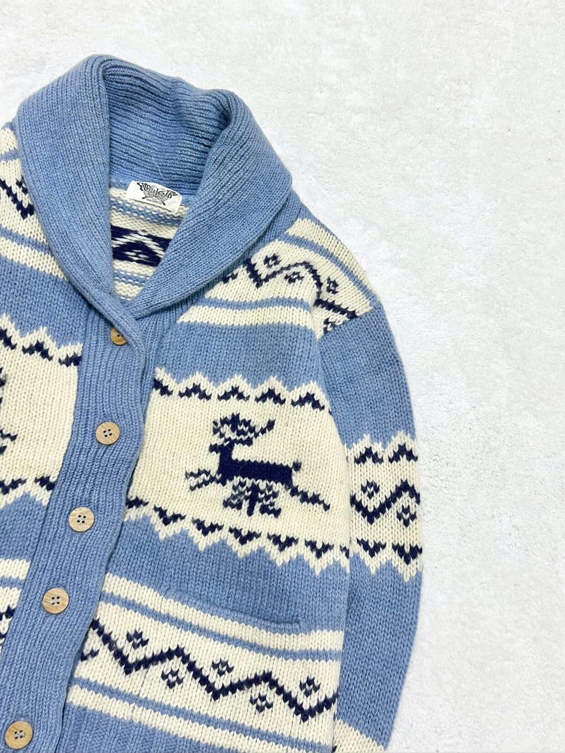 빈티지 노르딕 소라 헤비울 가디건 상품이미지6