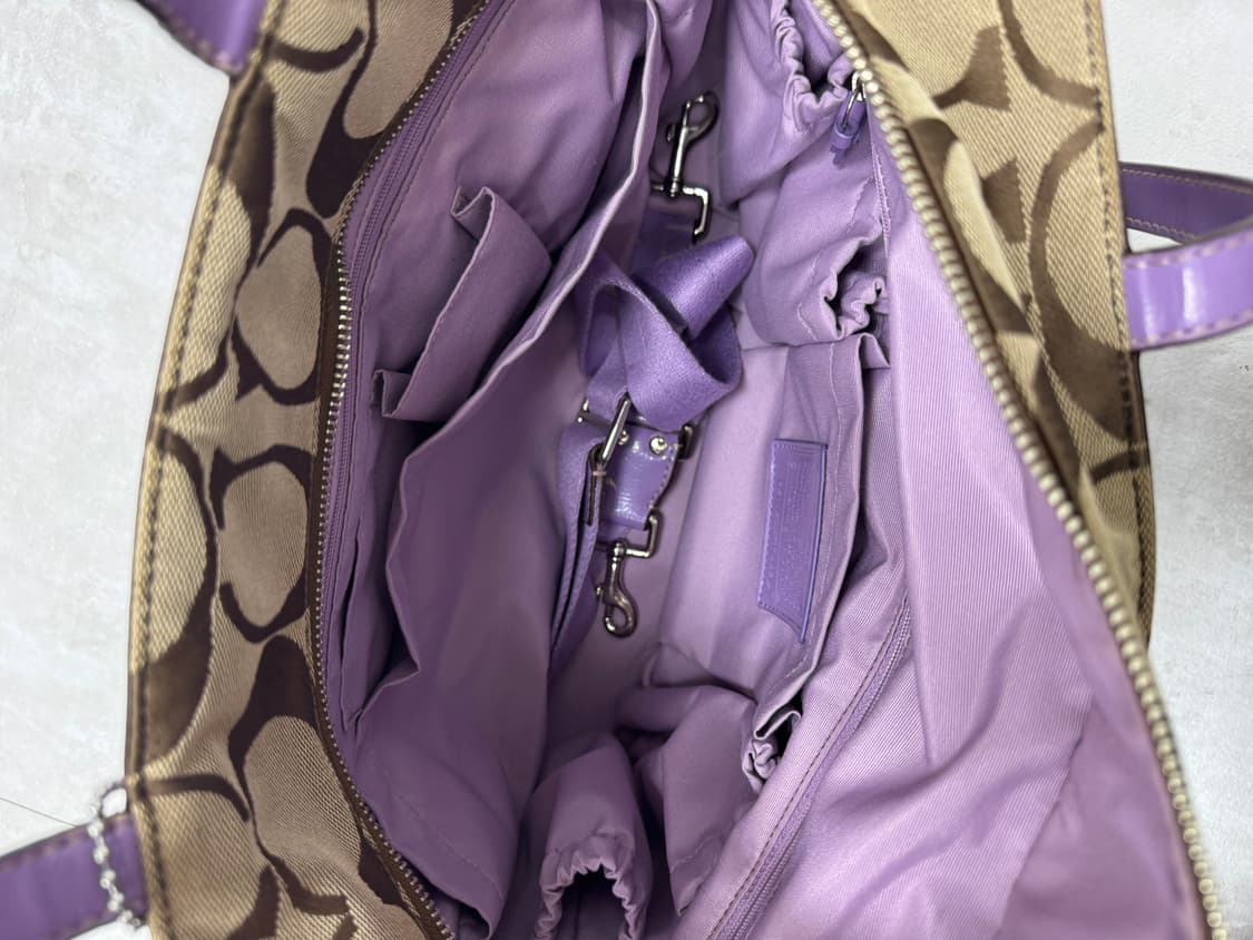 •코치 시그니처 캔버스 퍼플 토트백 상품이미지9