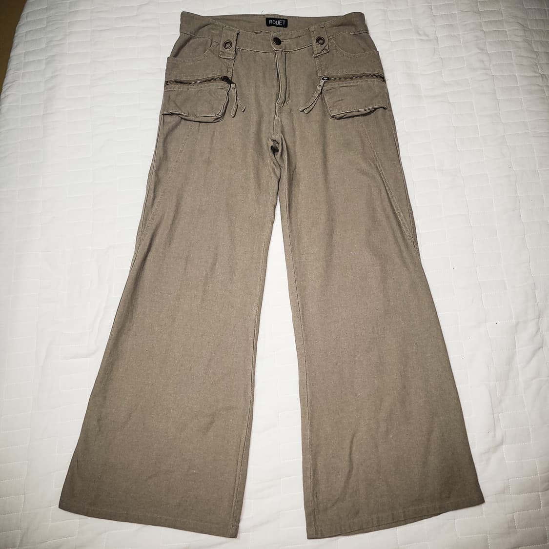 '00s ROUET Zip Linen Flared Pants 상품이미지1