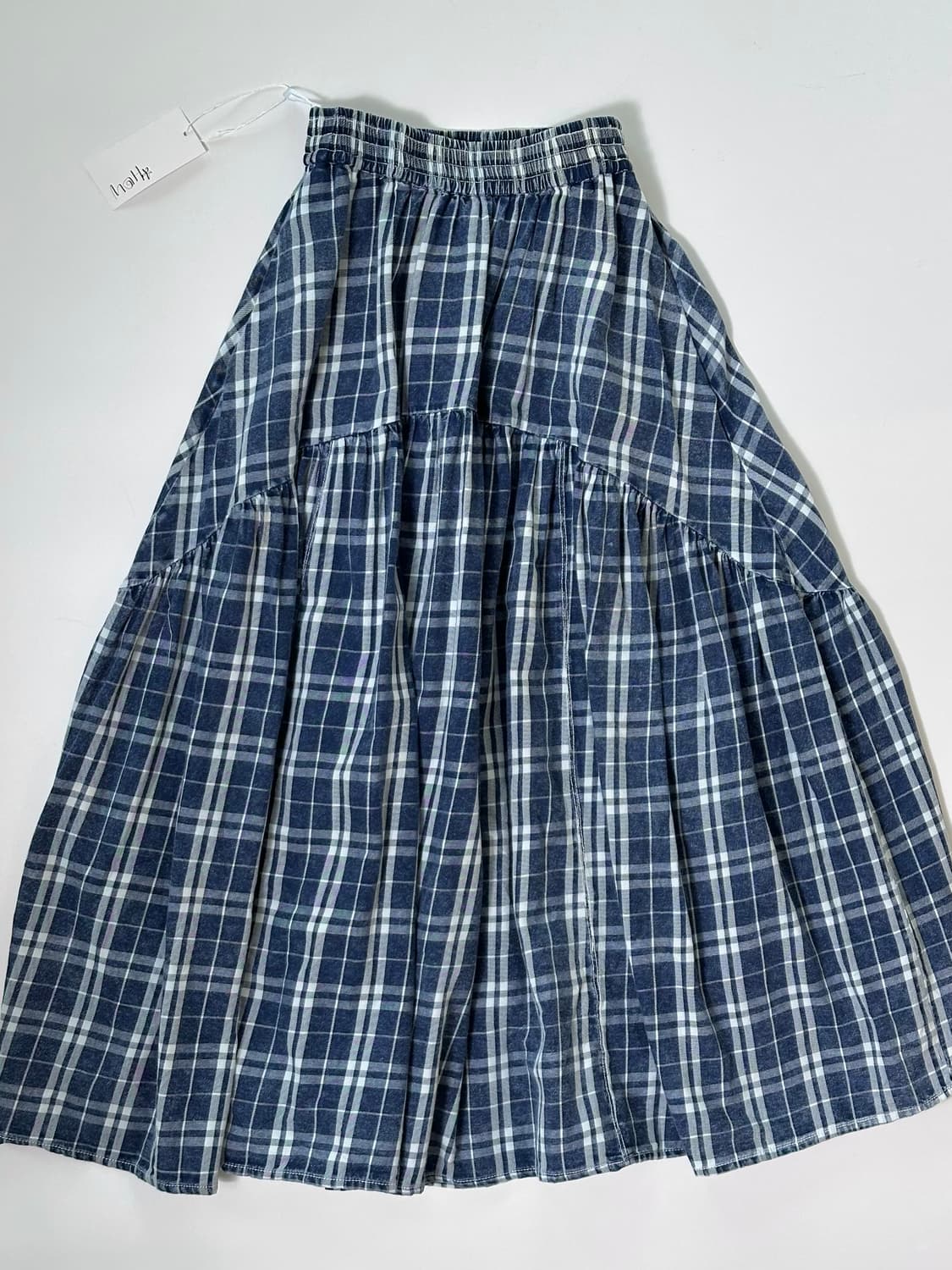 블루 체크 스커트 상품이미지6