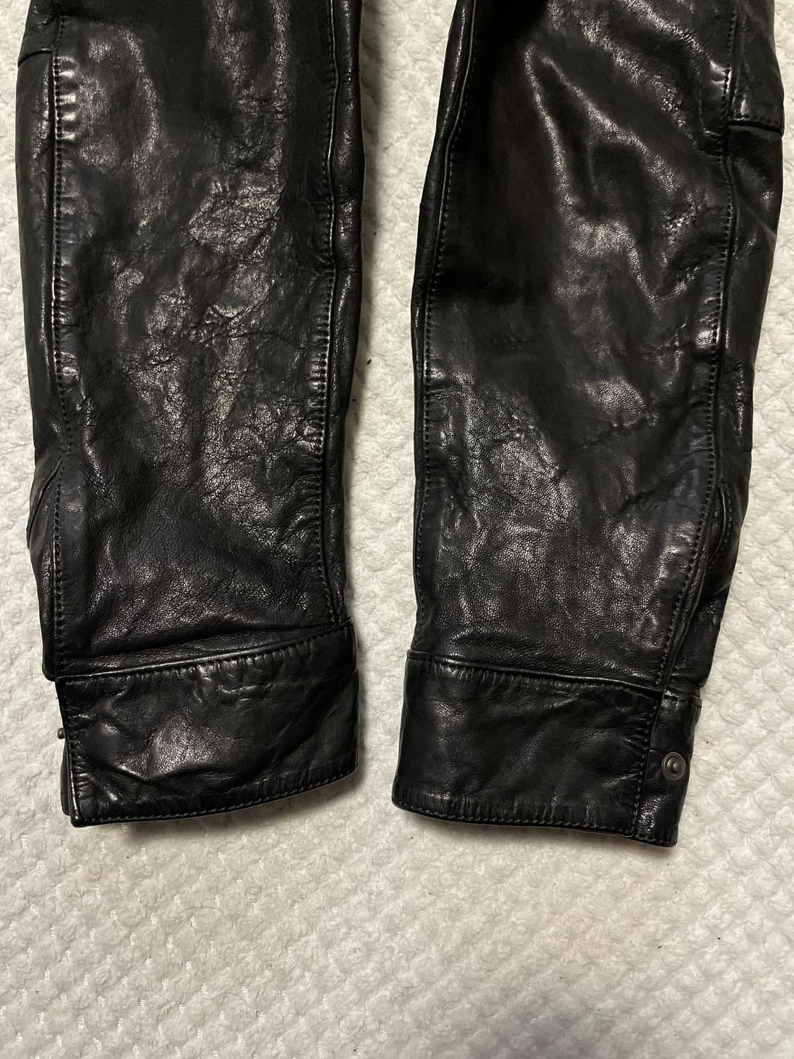 AND Z 웨스턴 무드 램스킨 양가죽 바이커 절개 레더 자켓 상품이미지9