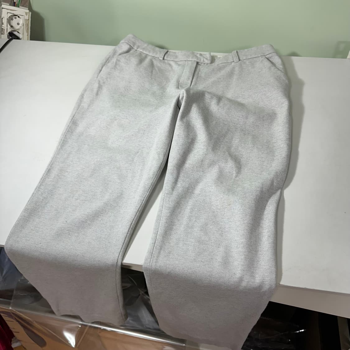 우먼L 와이드앵글 오트그레이 레귤러 스트레이트핏 코튼 골프팬츠 상품이미지5