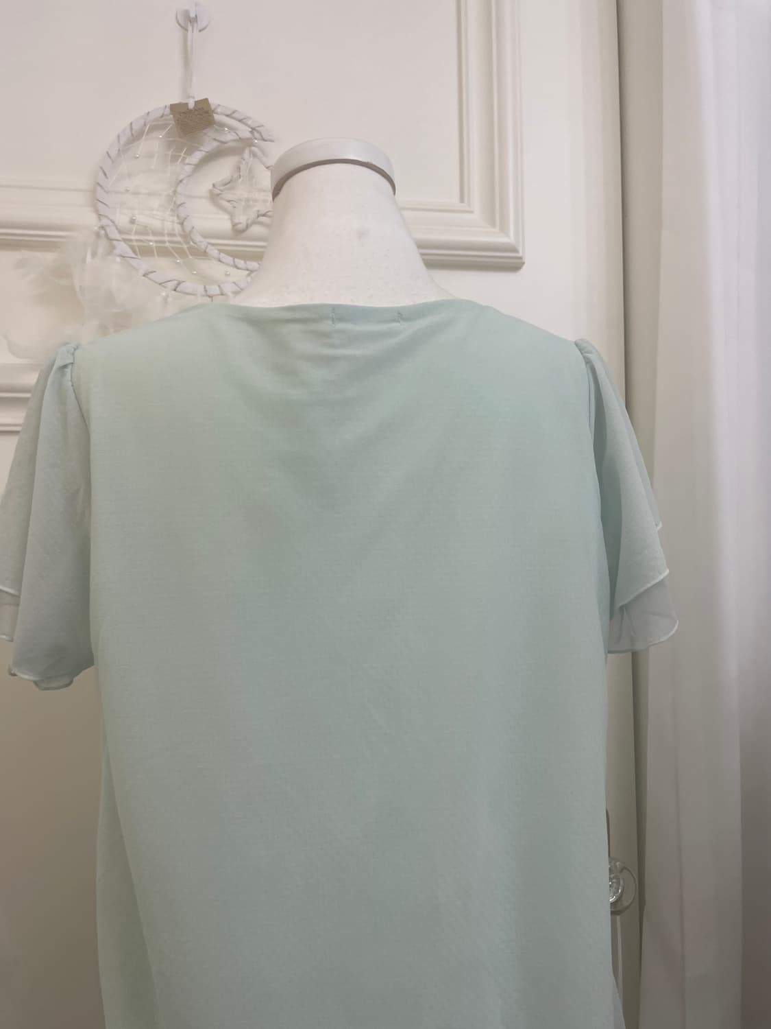 mint beads point ruffle blouse(size-L) 상품이미지4