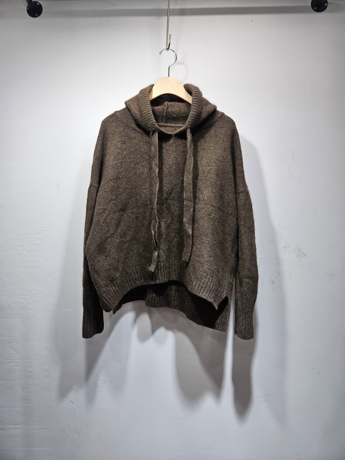 브라운 후드 니트 상품이미지1