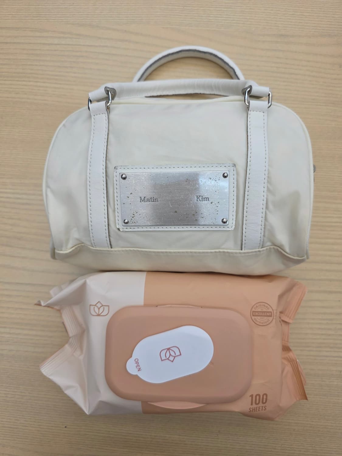 마뗑킴 베이비 스포티 토트백 아이보리 끈x 상품이미지10