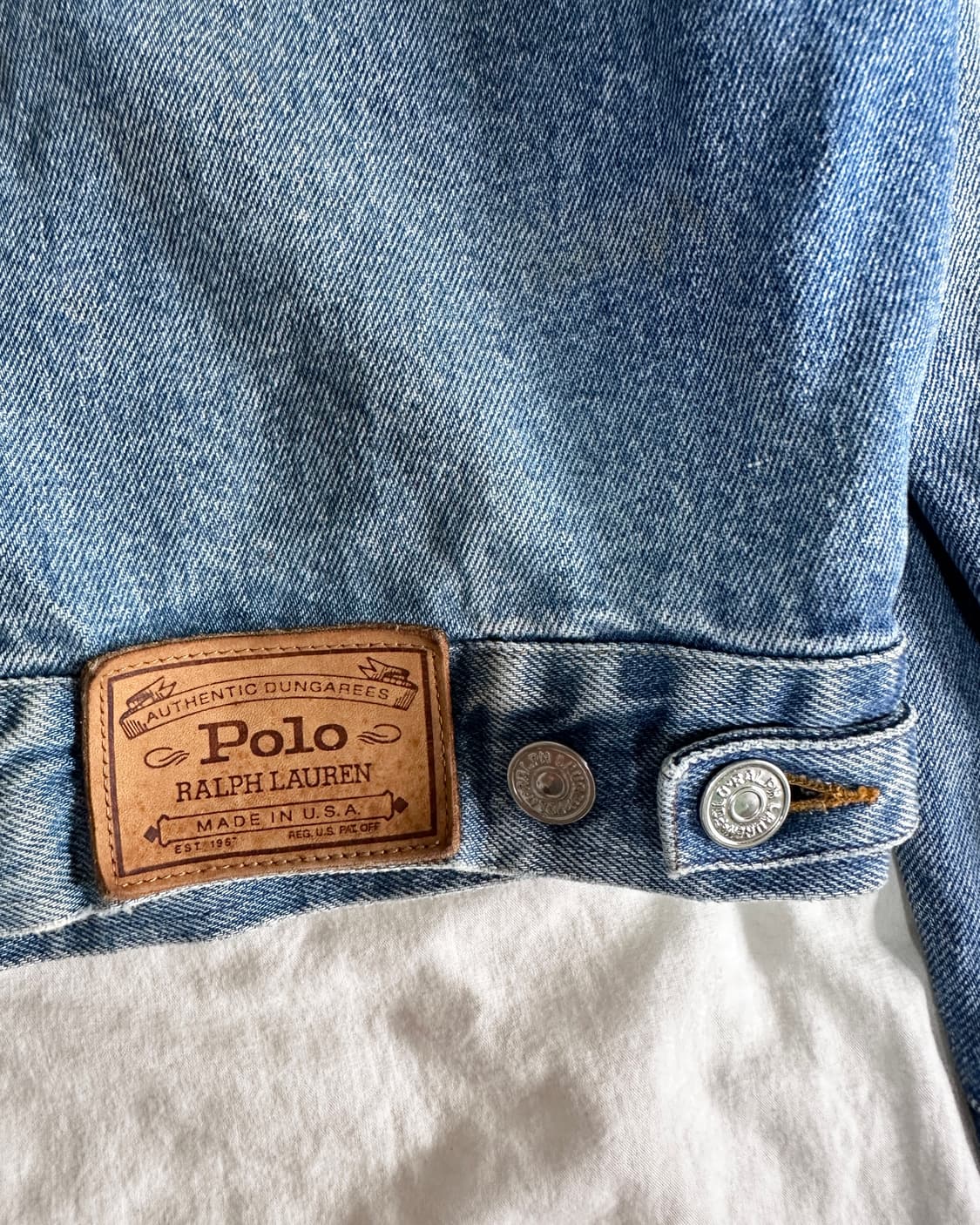 80s usa og polo dungarees denim jacket 상품이미지6