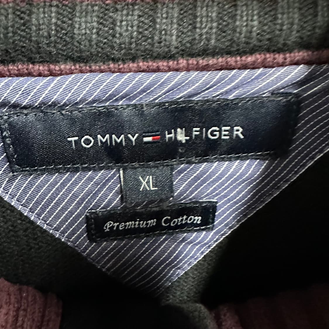 105 타미힐피거 프리미엄 코튼 남자 반집업 니트 상품이미지3