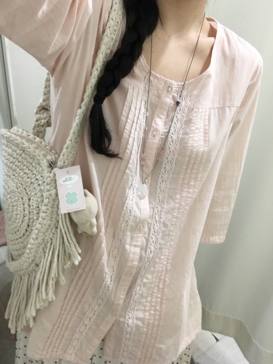 Soft Pink Pintuck Blouse 상품이미지2