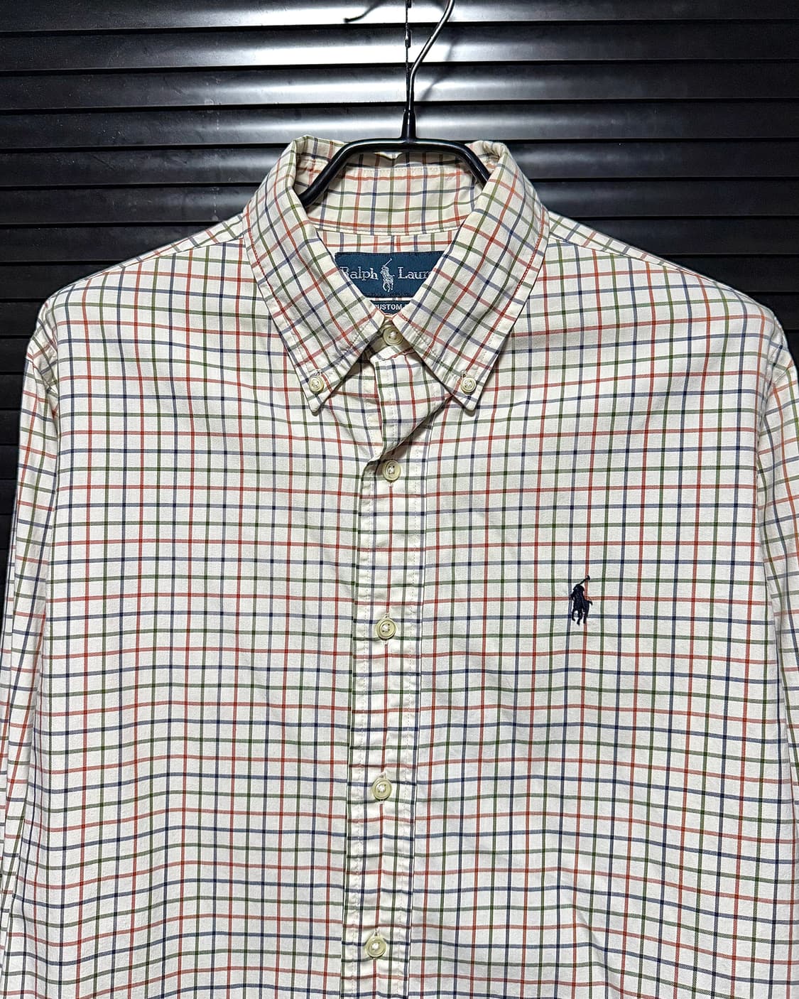 폴로 랄프포렌 아이보리 바둑판 체크 셔츠 M 95 커스텀핏 3컬러 클래식 상품이미지1
