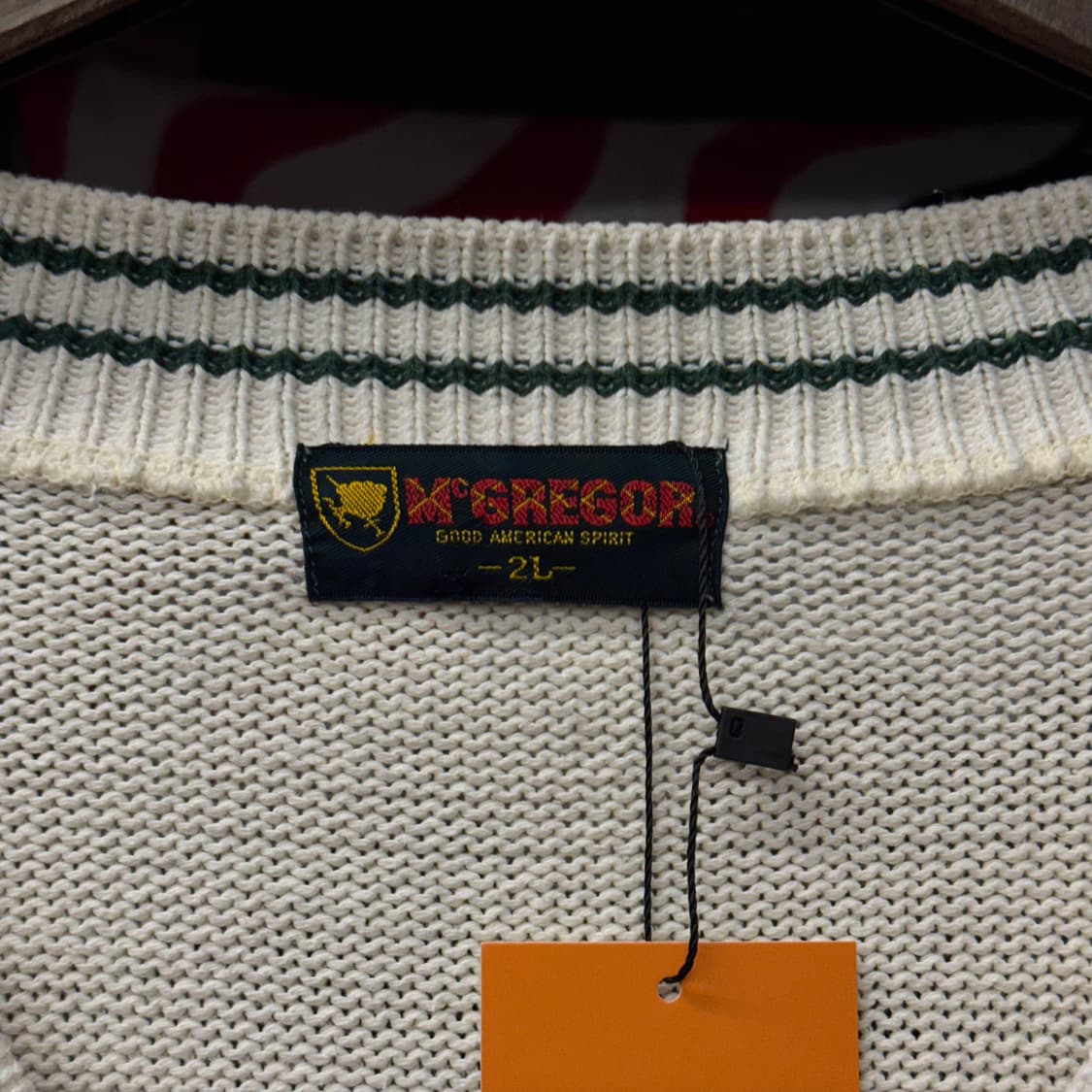 90s 맥그리거 월계수 와펜 패치 프레피 빈티지 크리켓 가디건 니트 상품이미지7