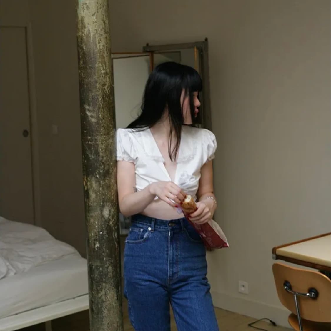 프레클 레이스 크롭 블라우스 상품이미지2