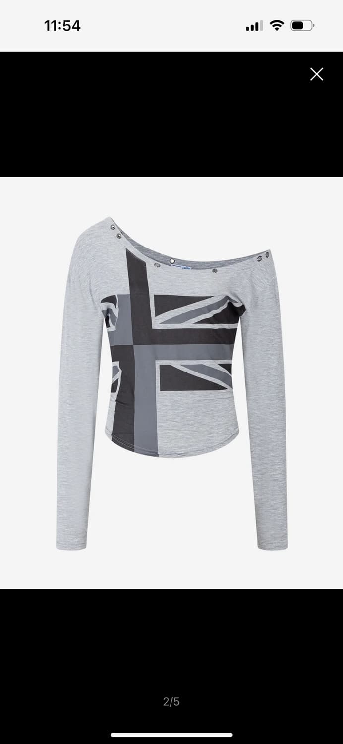 새상품) 플리즈노팔로우 카이 원숄더 롱슬리브 탑 멜란지 그레아 상품이미지1