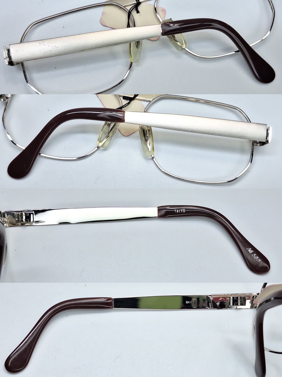 80s 일본제 빈티지 데드스톡/TAIYO NO.500 선플래티늄 안경테 상품이미지9