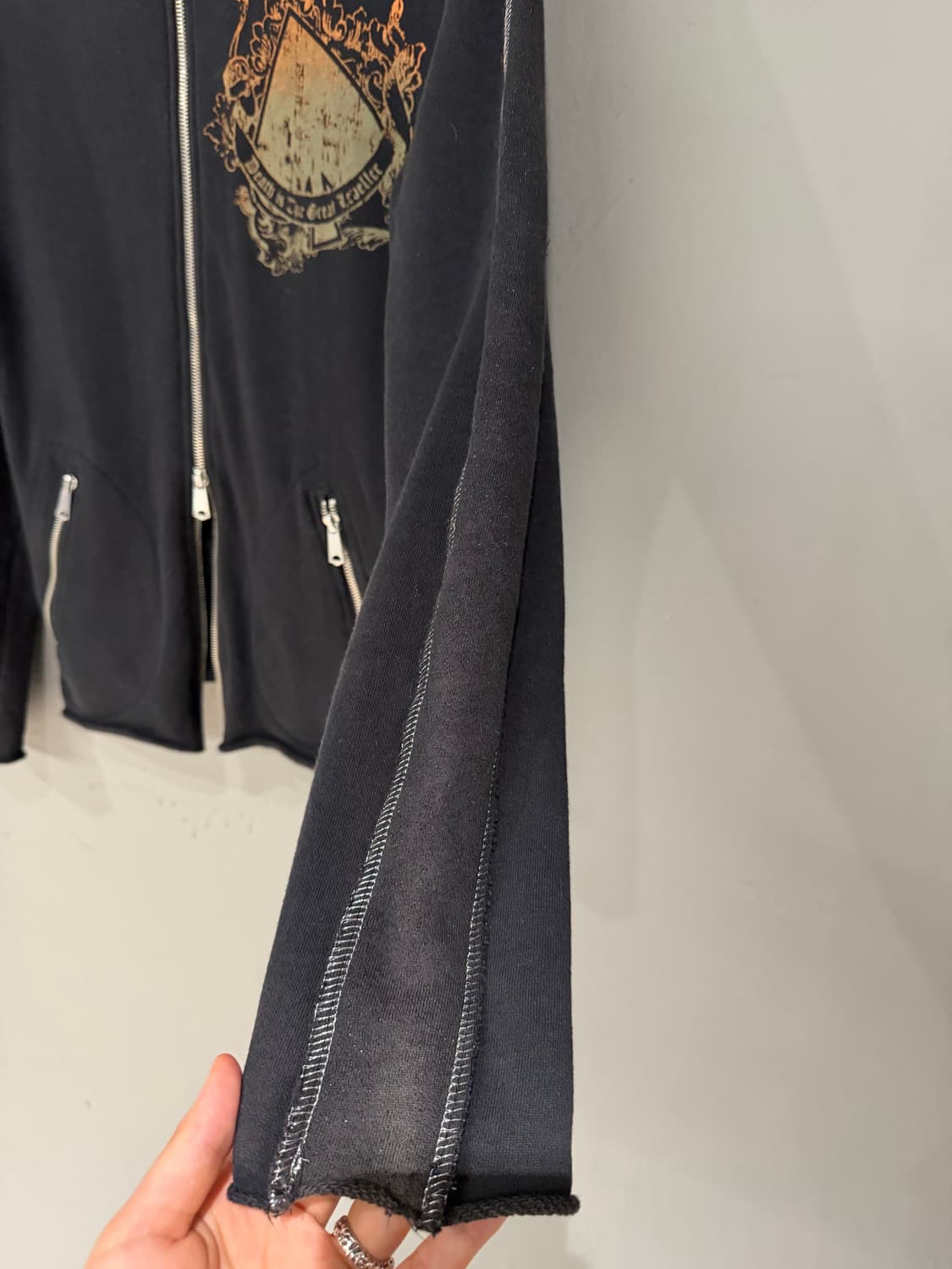 high-neck stitch line detail hood zip-up 상품이미지7