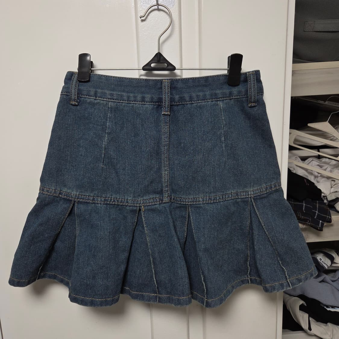 데님 플리츠 스커트 상품이미지2