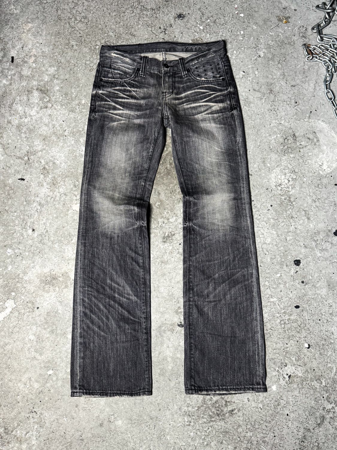 Grey Washed Bootcut Denim Pants 상품이미지7