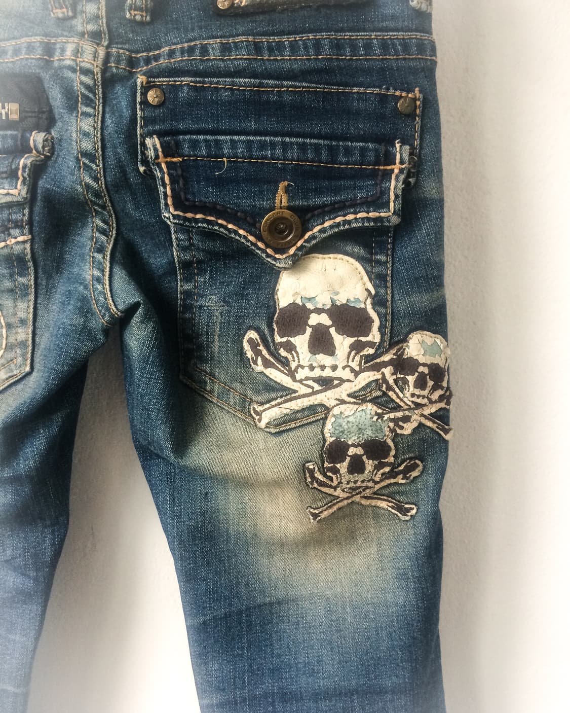 Skull patch point denim pants 상품이미지5