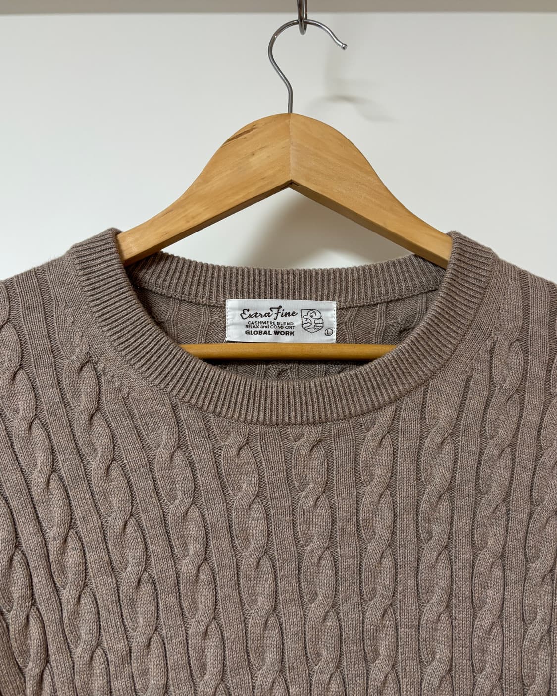 (L) 글로벌워크 캐시미어 블렌드 케이블 니트 상품이미지2