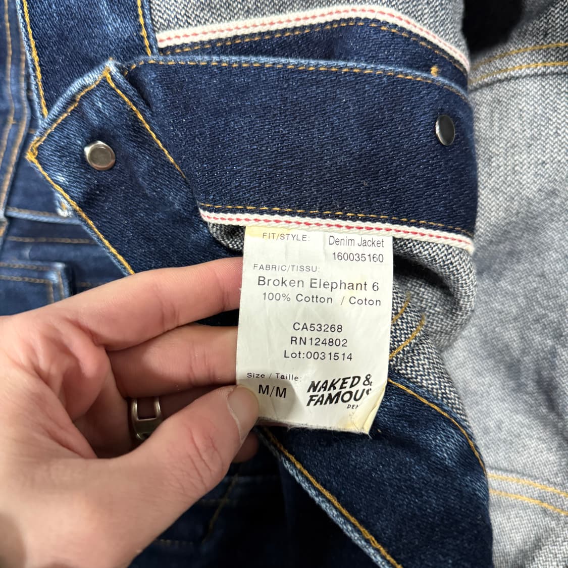 Naked & Famous 셀비지 데님 트러커 자켓 인디고 블루 상품이미지7