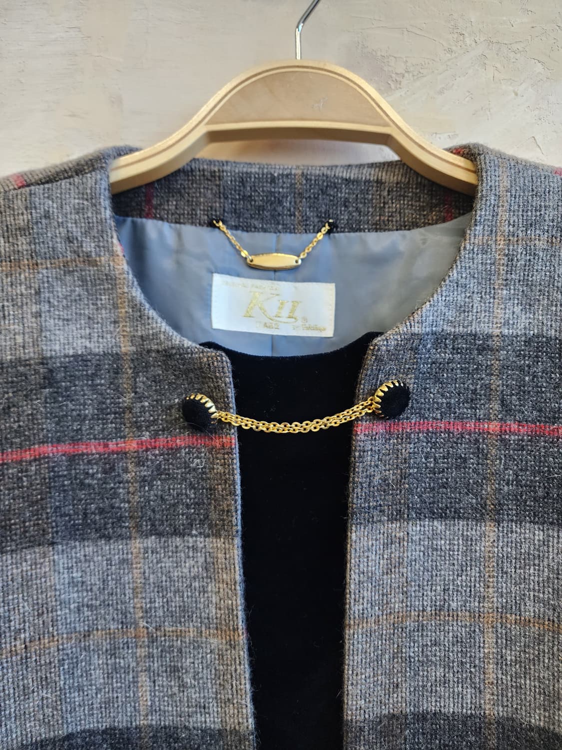 일본빈티지 울 체크 자켓 상품이미지2