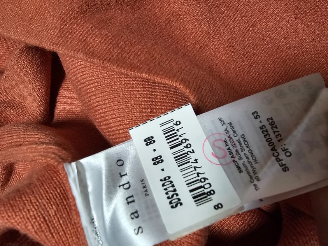 정품) sandro 산드로 캐시미어 울 가디건 피치컬러 상품이미지8