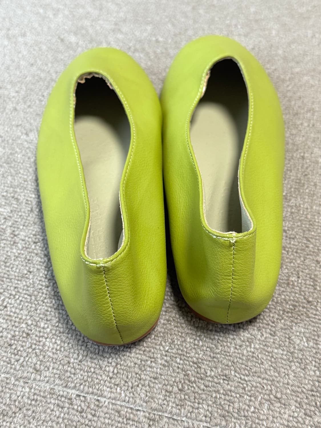 vintage 연두색 양가죽 플랫 230 상품이미지4