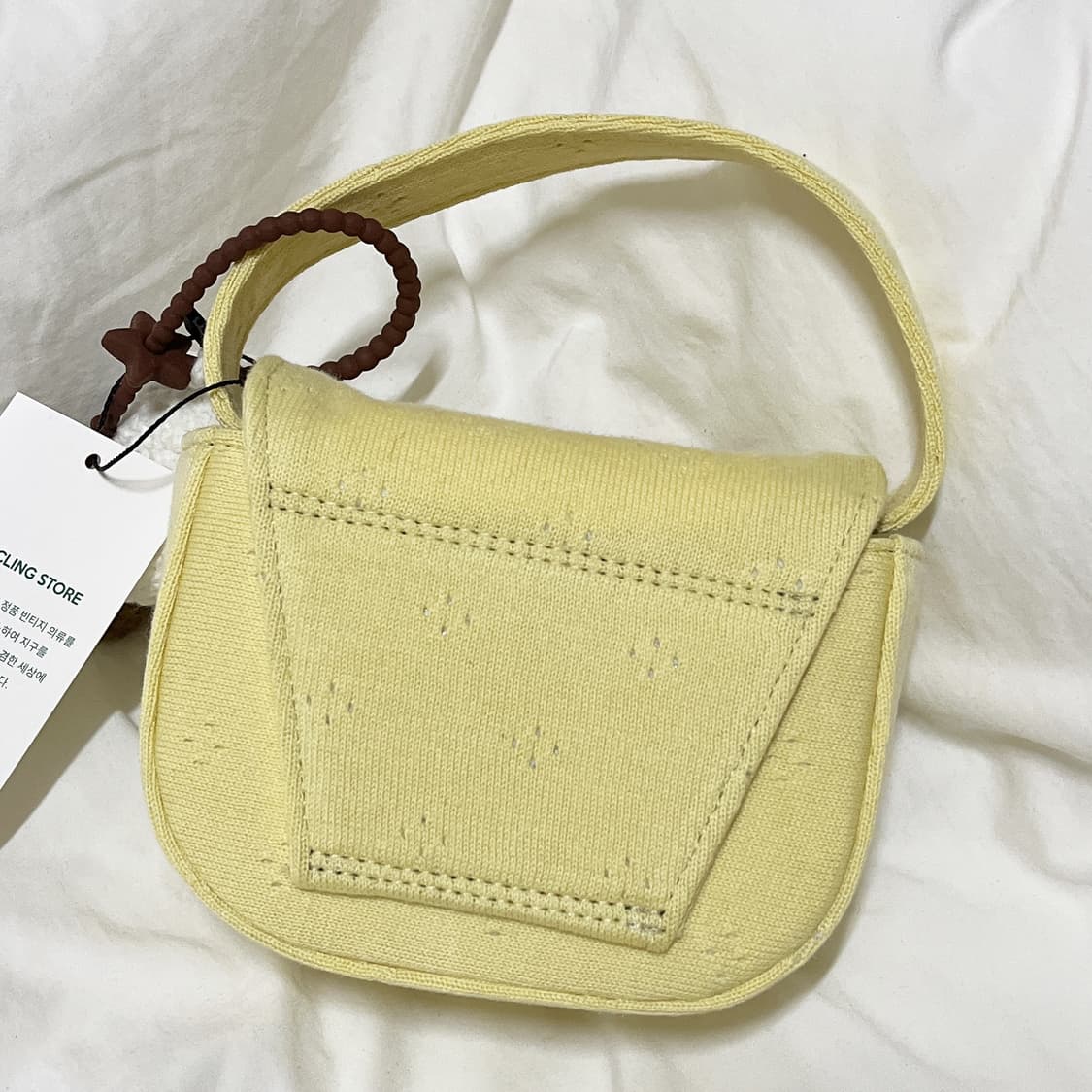 업사이클링 ) 재미삼아빈티지 티니위니 옐로우 미니백 상품이미지3