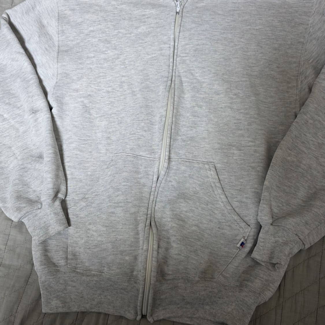 [M] 90s USA 러셀 애슬레틱 후드집업 라이트 그레이 ver. 굿 상품이미지2