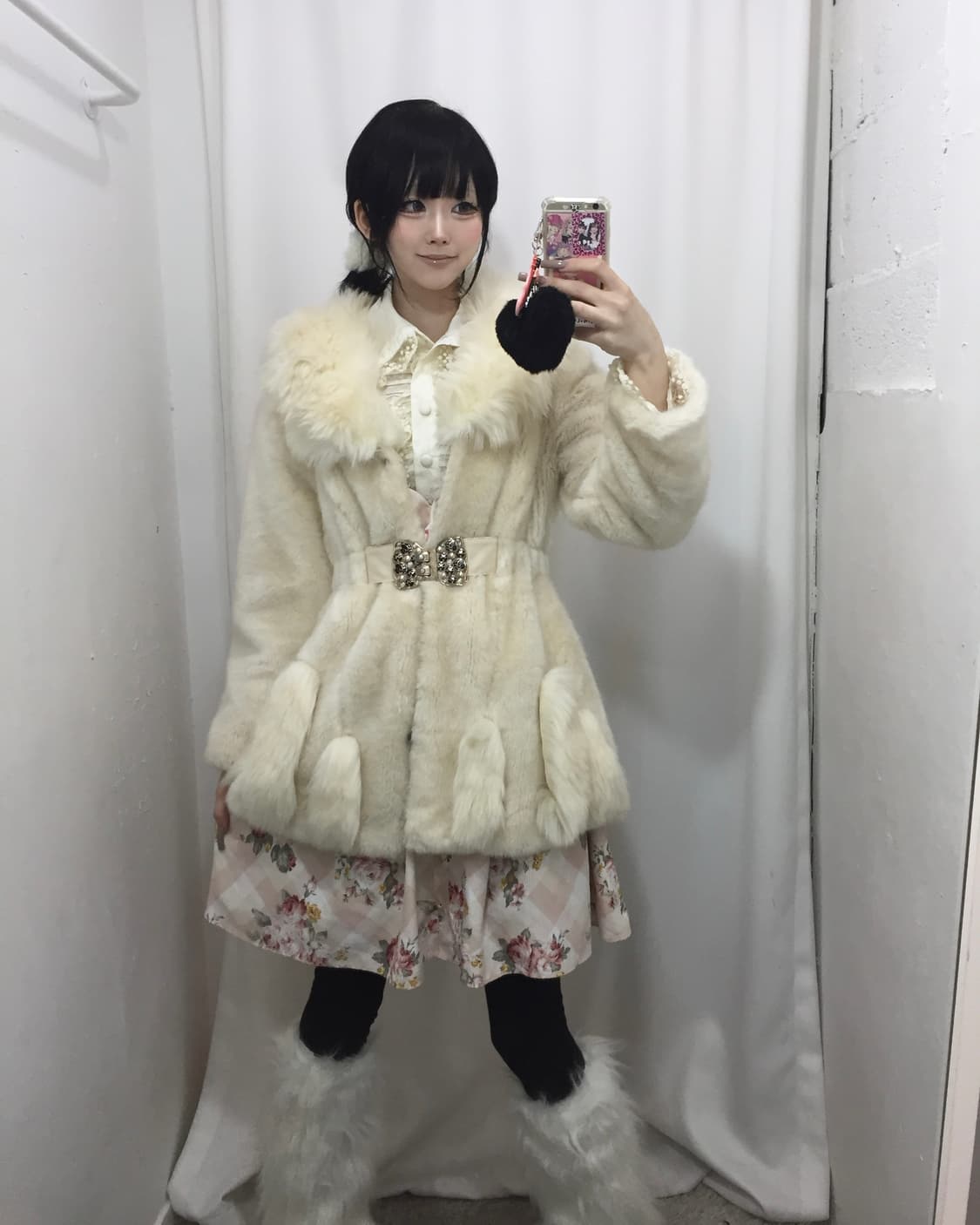 BODY LINE 코르셋 포인트 도트 카라 쉬폰 블라우스 코디🍩 상품이미지4