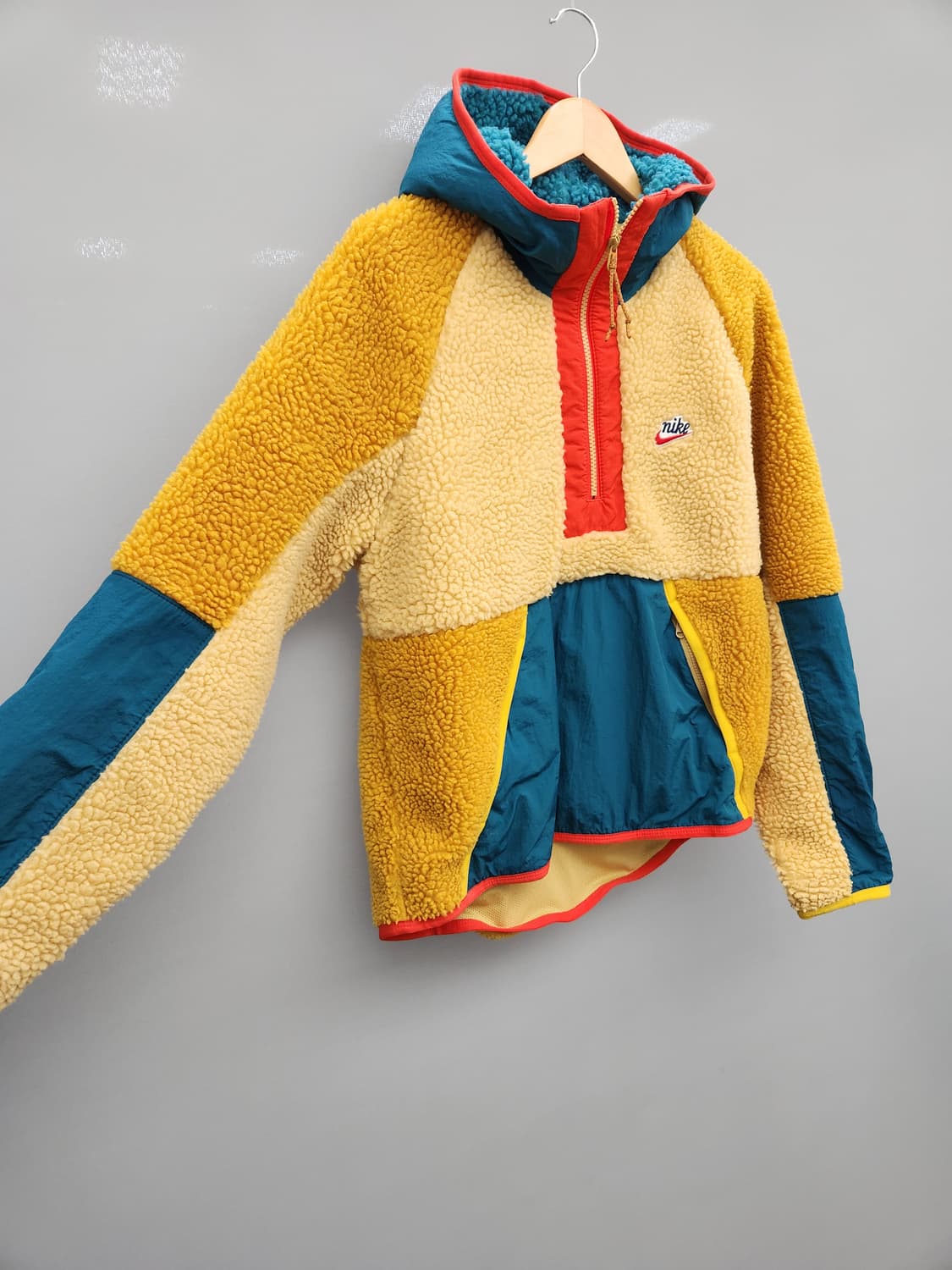 나이키 스우시 헤리티지 셰르파 후리스 풀오버 아노락 반집업 상품이미지5