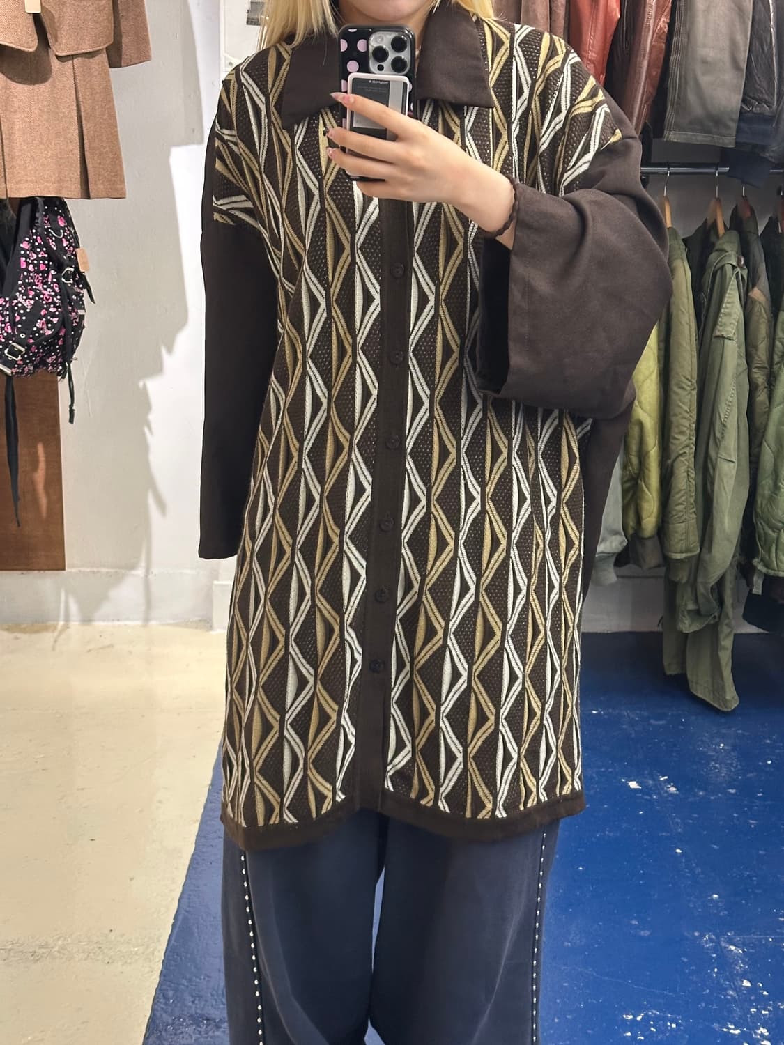 IRVIN JPN 오버사이즈 하프 카라 가디건 상품이미지1
