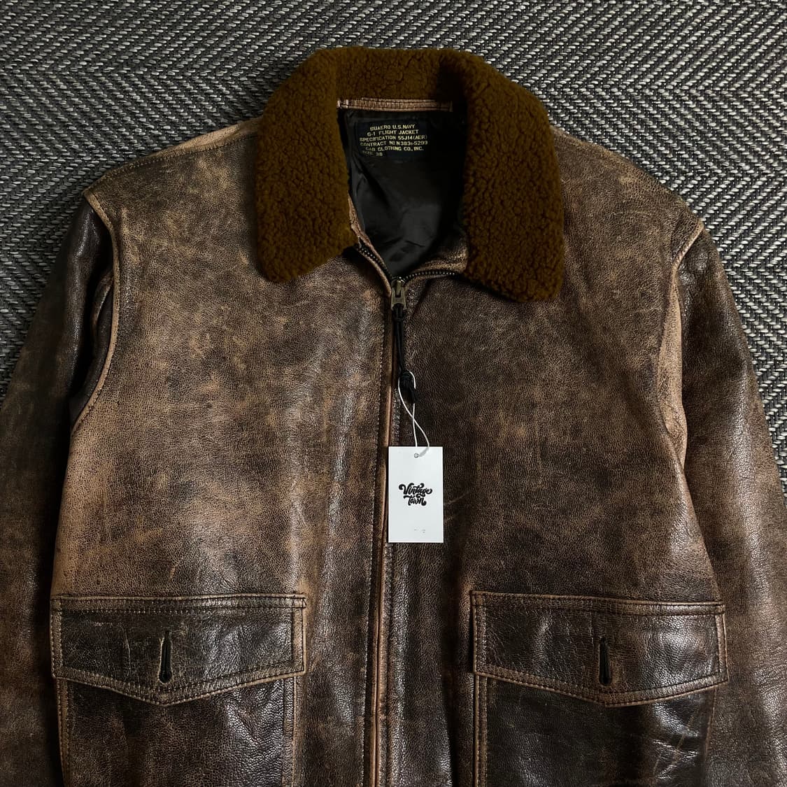U.S 오리지날 밀리터리 G-1 플라이트 레더 자켓y 3505 상품이미지6