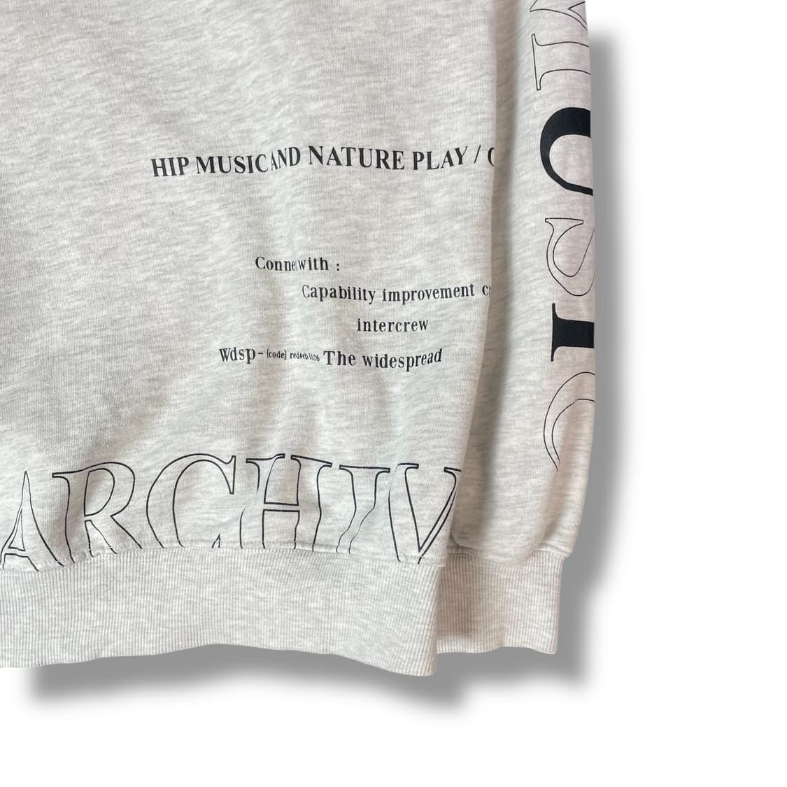 인터크루 사이드 레터링 그레이 후드 105 상품이미지3