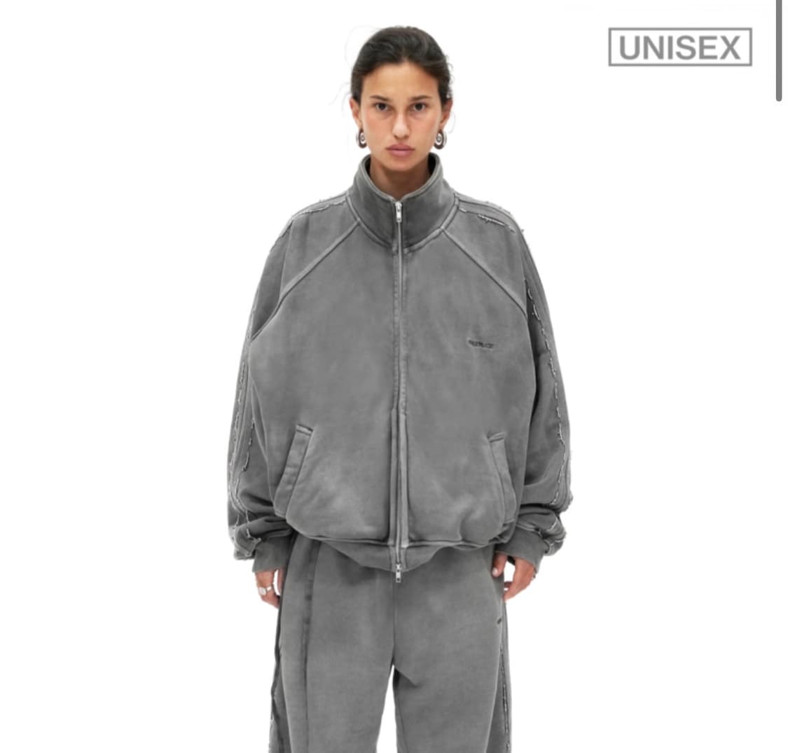 BEADED TRACK JACKET IN PIGMENT grey 상품이미지2