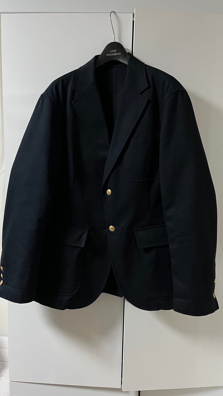 부기홀리데이 금장 코튼 블레이저 자켓 네이비 상품이미지1