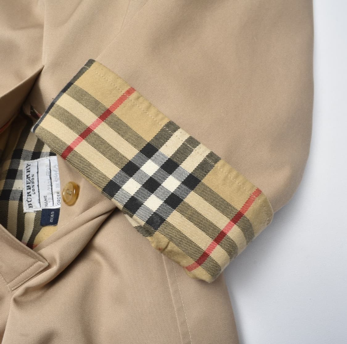 90S 버버리 트렌치 코트 여성 UK12 N0768 상품이미지4